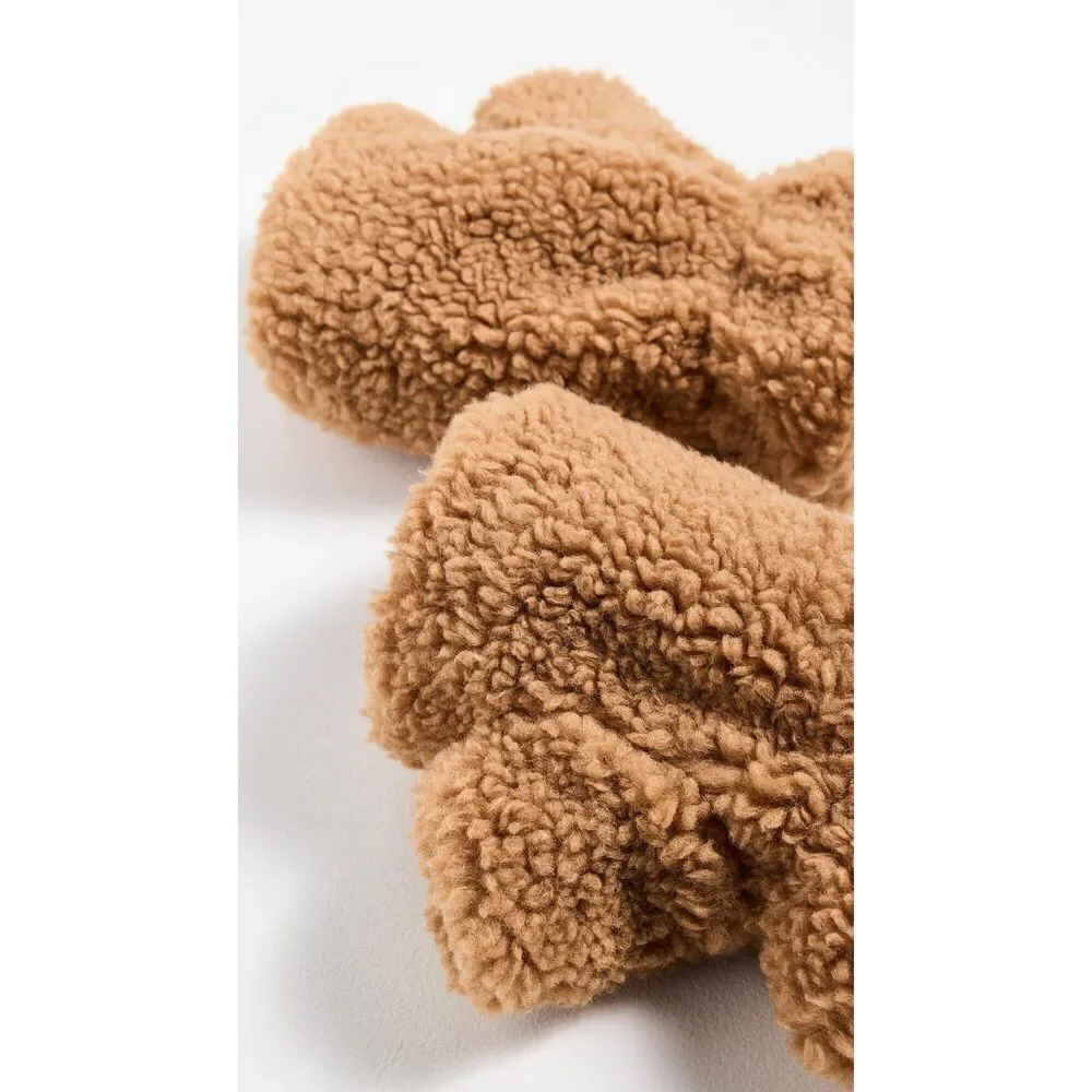 Apparis Women's Ariel Luxe Teddie Mittens, Hazelnut, Tan, One Size